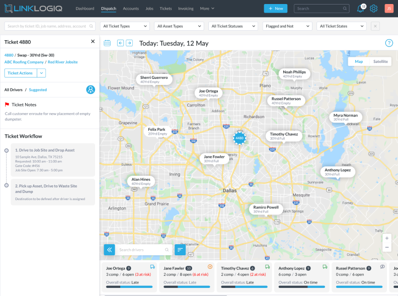 Linklogiq - Cloud Based Dumpster Tracking Software