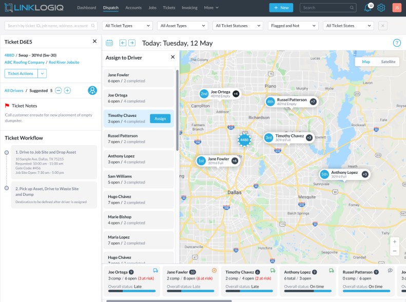 Linklogiq - Cloud Based Dumpster Tracking Software