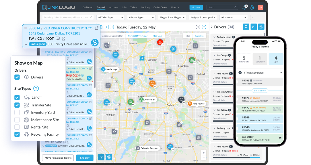 Cloud Based, Dispatching, Accounting and Dumpster/Asset Tracking Software