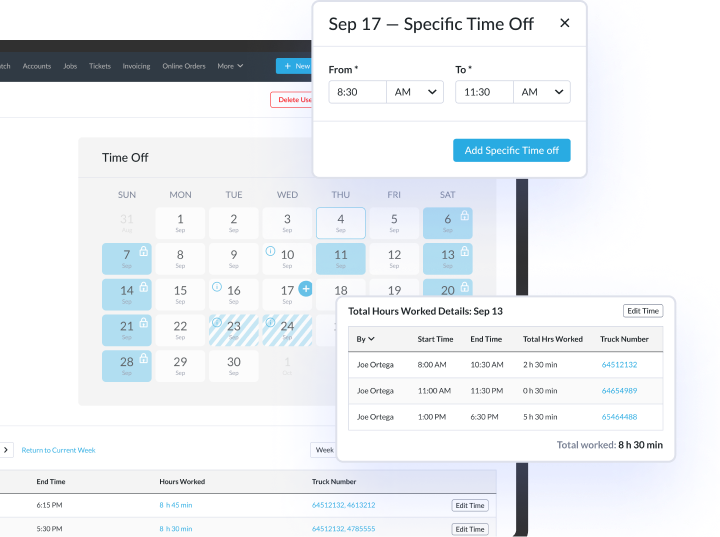 Driver Timesheets and Scheduling