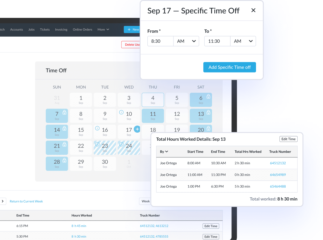 Driver Timesheets and Scheduling