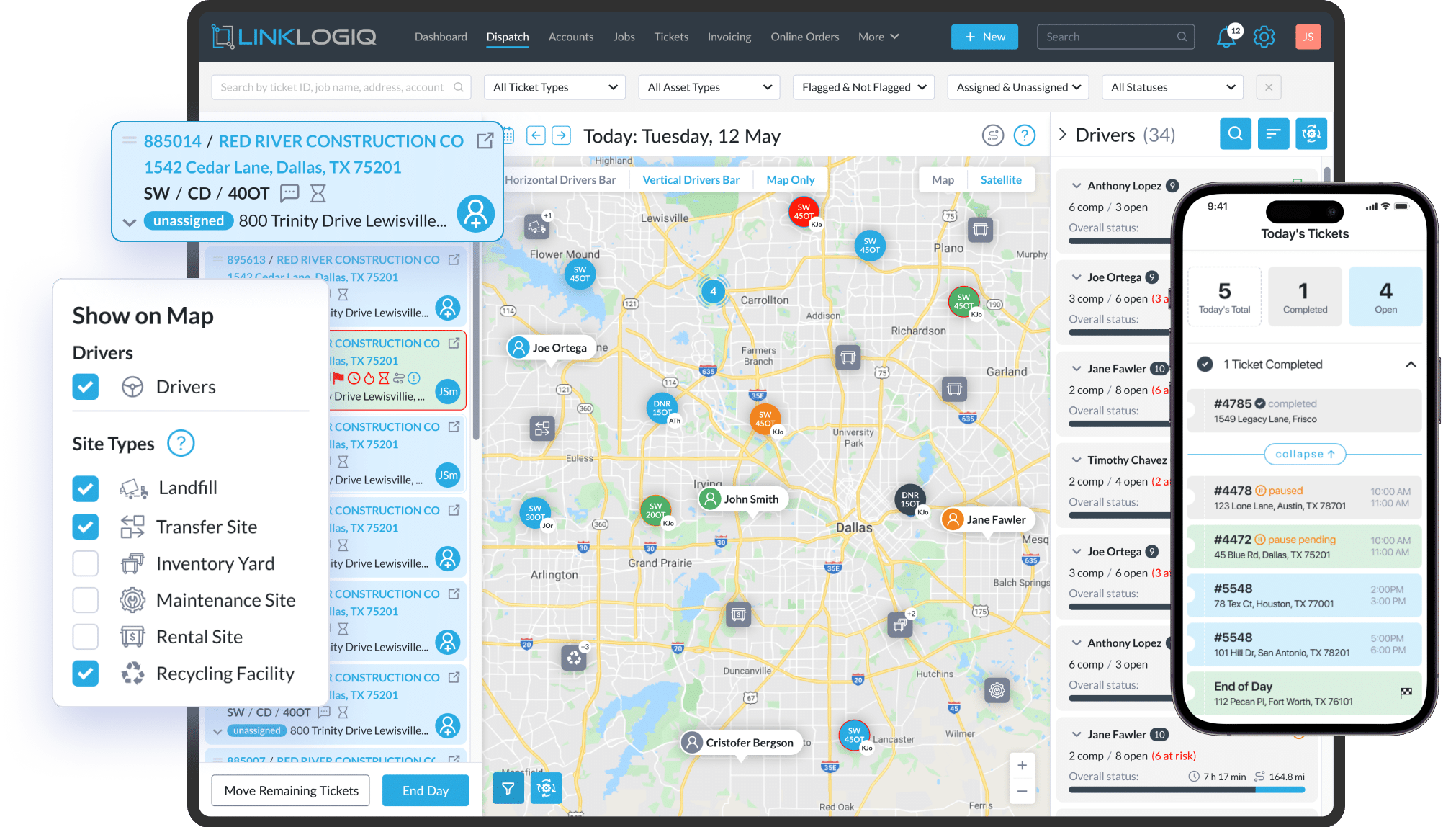 Cloud Based, Dispatching, Accounting and Dumpster/Asset Tracking Software