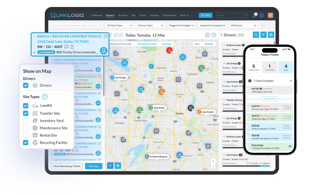 Cloud Based, Dispatching, Accounting and Dumpster/Asset Tracking Software